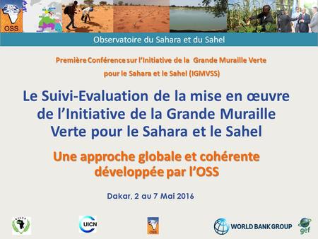 Le Suivi-Evaluation de la mise en œuvre de l’Initiative de la Grande Muraille Verte pour le Sahara et le Sahel Une approche globale et cohérente développée.