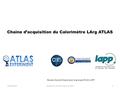Chaine d’acquisition du Calorimètre LArg ATLAS Nicolas Dumont Dayot pour le groupe ATLAS-LAPP 11/06/2014Acquisition ATLAS LArg-VLSI 20141.