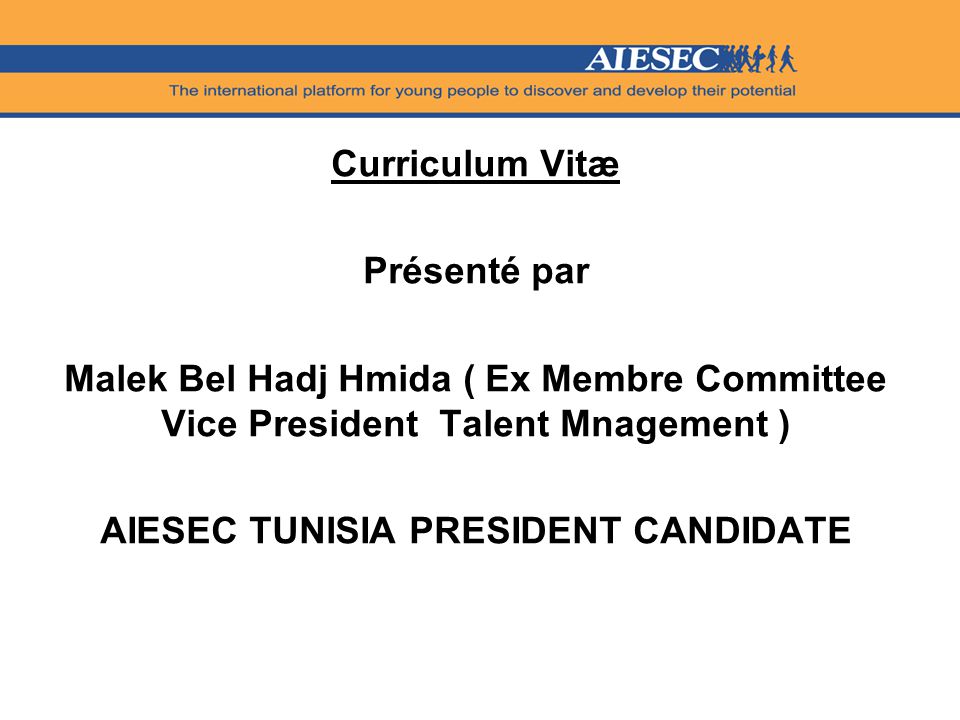 aiesec tunisia president candidate