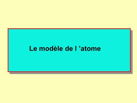 Le modèle de l ’atome.