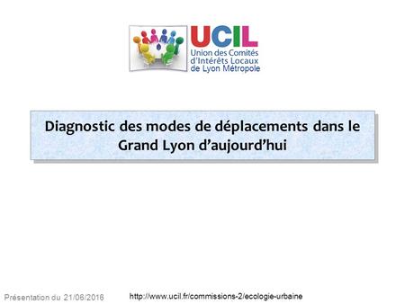 De Lyon Métropole Présentation du 21/06/2016  Diagnostic des modes de déplacements dans le Grand Lyon.