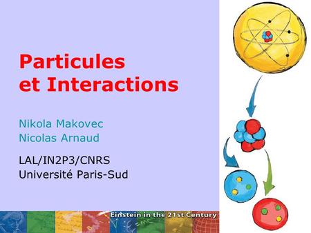 Particules et Interactions Nikola Makovec Nicolas Arnaud LAL/IN2P3/CNRS Université Paris-Sud.