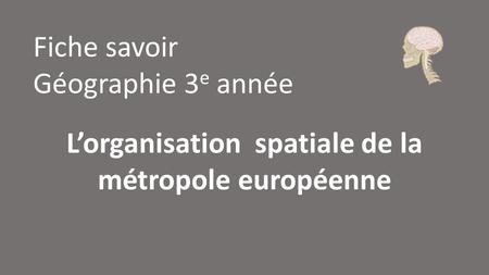 L’organisation spatiale de la métropole européenne