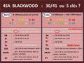 4SA BLACKWOOD : 30/41 ou 5 clés ? 4SA BLACKWOOD : 30/41 ou 5 clés ? 30/41 Permet de déclarer les AS et le ROI d’atout Permet de déclarer les AS et le ROI.