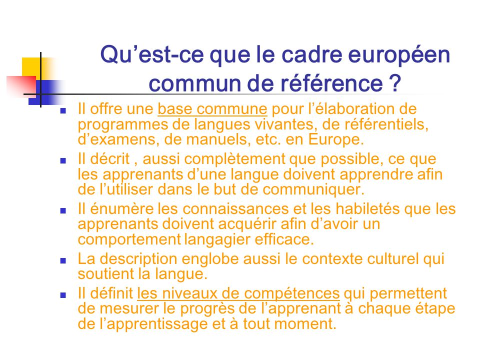 un cadre europ u00e9en commun de r u00e9f u00e9rence pour les langues