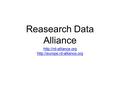 Reasearch Data Alliance
