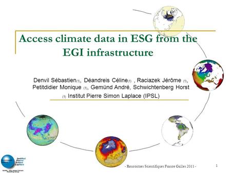 Access climate data in ESG from the EGI infrastructure