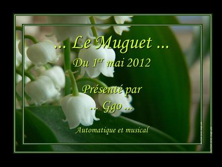 ... Le Muguet... Du 1 er mai 2012 Présenté par... Ggo... Automatique et musical.