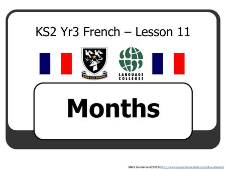 Months KS2 Yr3 French – Lesson 11