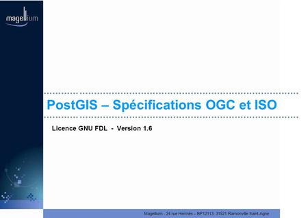 PostGIS – Spécifications OGC et ISO