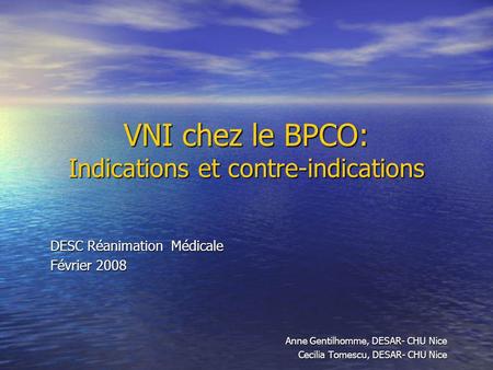 VNI chez le BPCO: Indications et contre-indications
