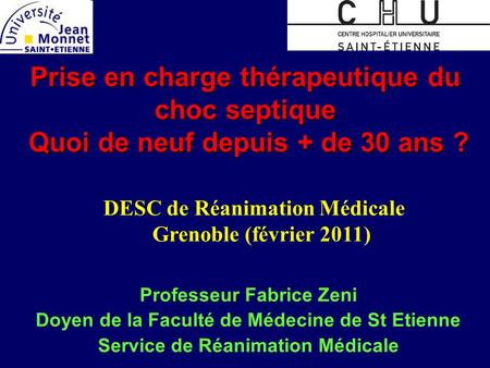 DESC de Réanimation Médicale  	Grenoble (février 2011)