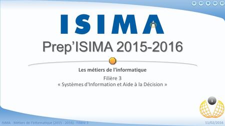 ISIMA - Métiers de l'informatique ( ) - Filière 3