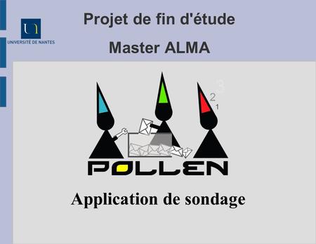 Projet de fin d'étude Master ALMA Application de sondage.