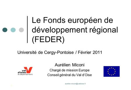 Le Fonds européen de développement régional (FEDER)