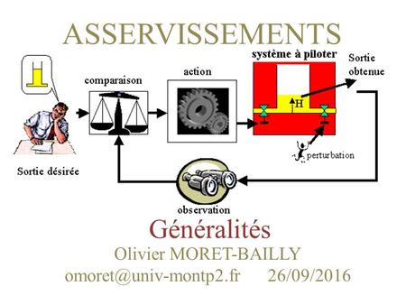 Olivier MORET-BAILLY Généralités ASSERVISSEMENTS.