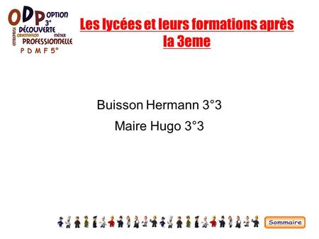 Les lycées et leurs formations après la 3eme Buisson Hermann 3°3 Maire Hugo 3°3.