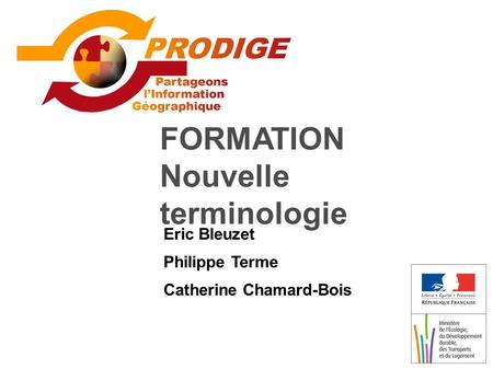 FORMATION Nouvelle terminologie Eric Bleuzet Philippe Terme Catherine Chamard-Bois.