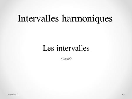 Les intervalles ( visuel) 1version 1 Intervalles harmoniques.