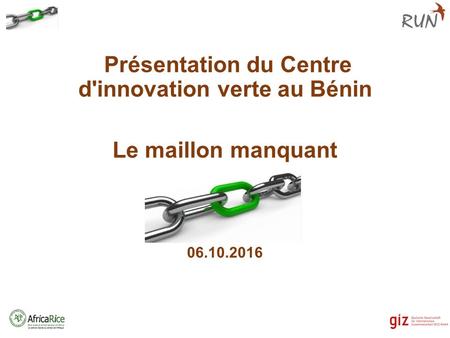 Présentation du Centre d'innovation verte au Bénin Le maillon manquant Marc Bernard
