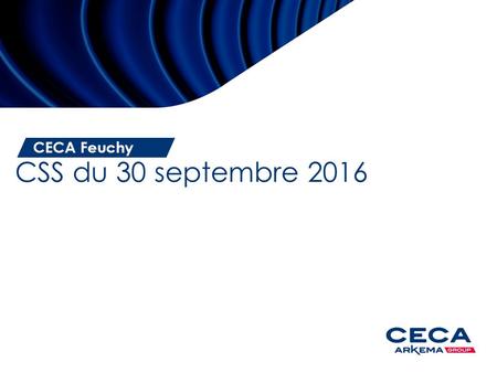 CECA Feuchy CSS du 30 septembre CECA Feuchy: points clés 2016 Activité commerciale ●L’ année 2016 s’annonce difficile pour le site. L’activité.