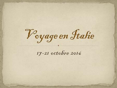 17-21 octobre  Un voyage culturel  Un voyage linguistique.
