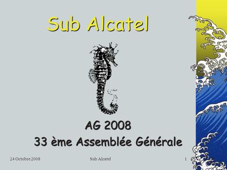 24 Octobre 2008Sub Alcatel1 AG ème Assemblée Générale.