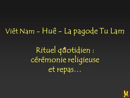 Viêt Nam - Huê - La pagode Tu Lam Rituel quotidien : cérémonie religieuse et repas…