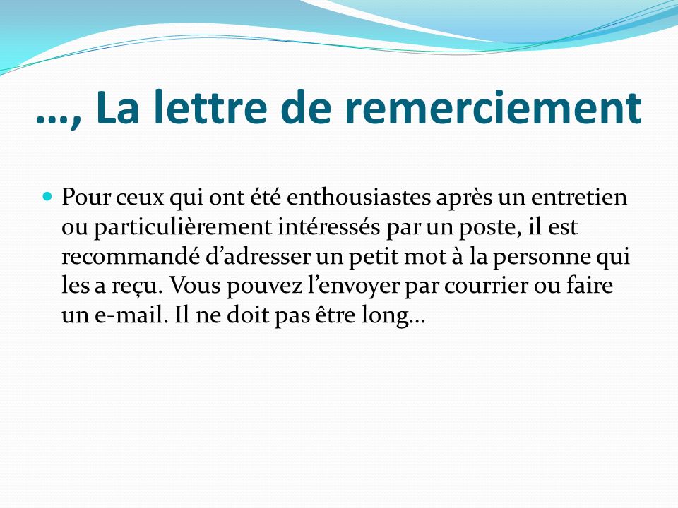 modele de lettre de remerciement pour une rencontre