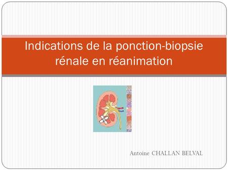 Indications de la ponction-biopsie rénale en réanimation