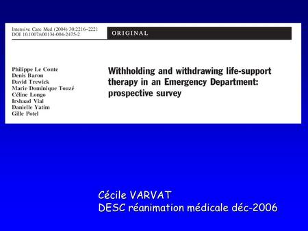 Cécile VARVAT DESC réanimation médicale déc-2006.