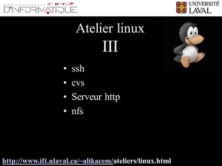 III Atelier linux ssh cvs Serveur http nfs