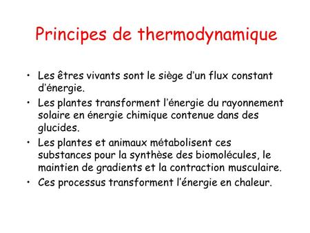 Principes de thermodynamique