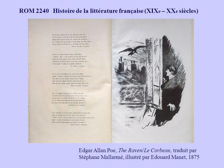 ROM 2240 Histoire de la littérature française (XIXe – XXe siècles)