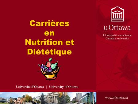 Carrières en Nutrition et Diététique. Click View then Header and Footer to change this footer Ma formation et mon expérience en nutrition et diététique.
