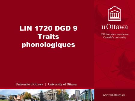 LIN 1720 DGD 9 Traits phonologiques