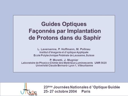 Guides Optiques Façonnés par Implantation de Protons dans du Saphir