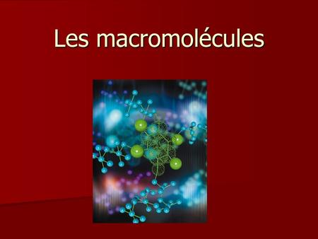 Les macromolécules.