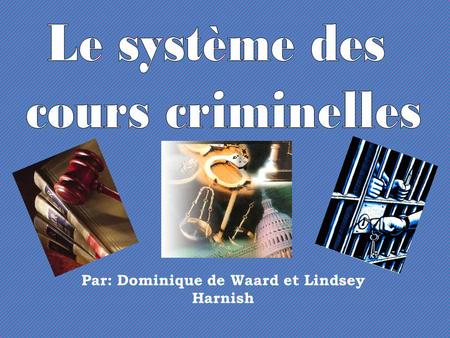 Par: Dominique de Waard et Lindsey Harnish. Les cours criminelles Aujourdhui, les cours criminelles sont des organisations administratives très complexes.