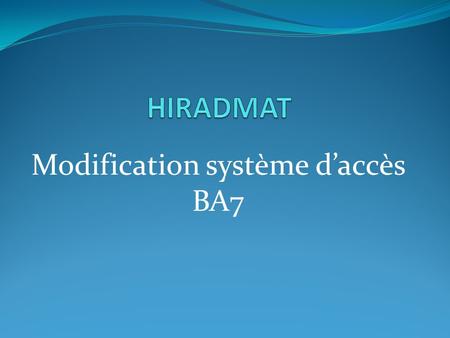 Modification système daccès BA7. But Sectorisation actuelle Sectorisation 2012 Description Impact Planning.