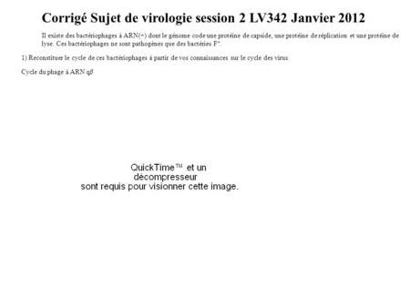 Corrigé Sujet de virologie session 2 LV342 Janvier 2012