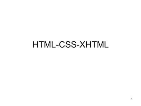 HTML-CSS-XHTML.