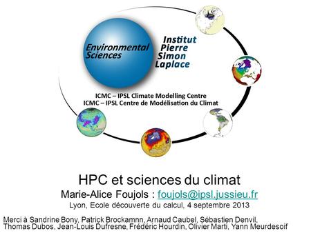 HPC et sciences du climat