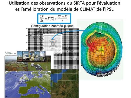 SIRTA Utilisation des observations du SIRTA pour lévaluation et lamélioration du modèle de CLIMAT de lIPSL Configuration zoomée guidée.