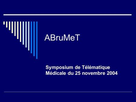 Symposium de Télématique Médicale du 25 novembre 2004