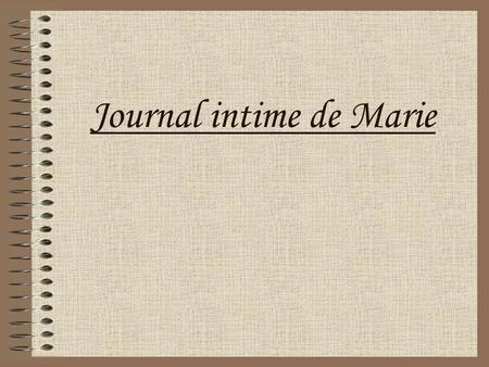 Journal intime de Marie