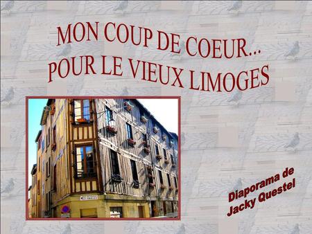 Au premier abord, Limoges ma paru une ville classique, avec des immeubles certes à la facture originale, mais… Et puis, jai demandé mon chemin a un.