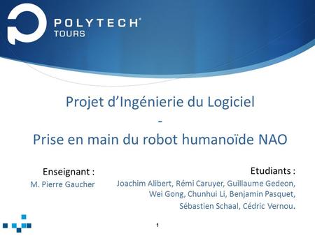 Projet d’Ingénierie du Logiciel - Prise en main du robot humanoïde NAO