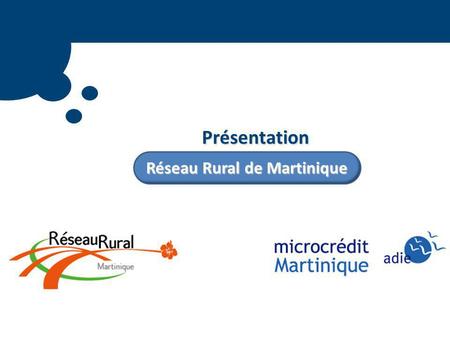 Présentation Réseau Rural de Martinique. LAdie et Microcrédit Martinique LAssociation pour le Droit à lInitiative Economique existe en France depuis 1989.