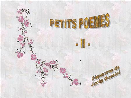 PETITS POEMES - II - Diaporama de Jacky Questel.